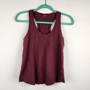 Lululemon Burgundy Racerback Jersey Knit Tank Top sz 4?